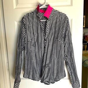 Beluva black/white check blouse